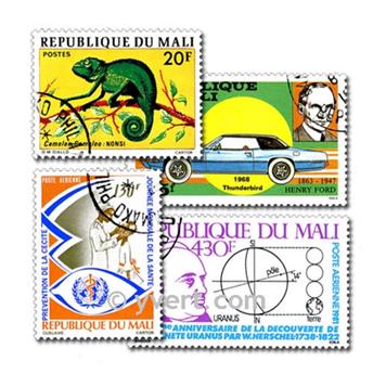 MALI : pochette de 100 timbres (Oblitérés)