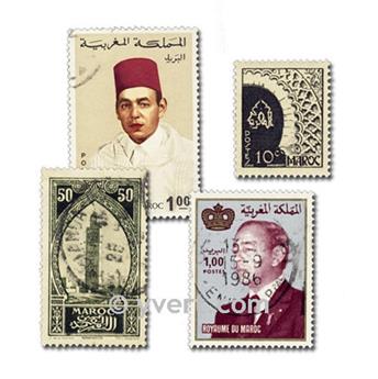 MAROC FRANCAIS : pochette de 300 timbres (Oblitérés)