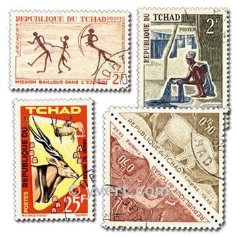TCHAD : Pochette de 300 timbres (Oblitérés)