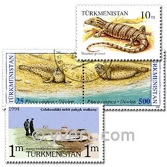 TURKMENISTAN : pochette de 10 timbres (Oblitérés)